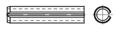 100 Stück Spannstifte (Spannhülsen) - schwere Ausführung - DIN 1481 - blank - 6 x 50 mm